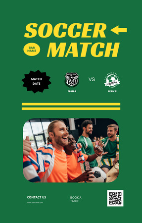 Soccer Match Announcement Invitation 4.6x7.2in Modelo de Design