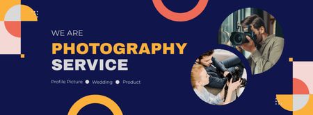 Oferta de serviços de fotografia com fotógrafos Facebook cover Modelo de Design