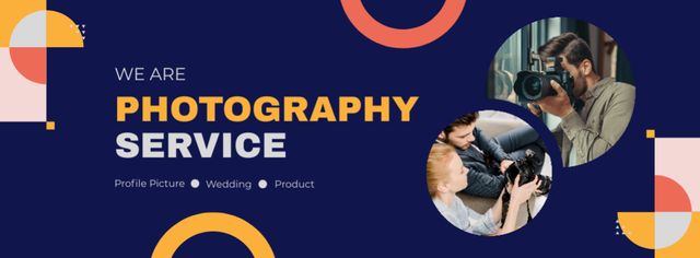 Ontwerpsjabloon van Facebook cover van Photography Services Offer with Photographers