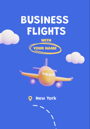 Exclusive Business Travel Agency Services Offer With Flights Flyer A7 Design Template
