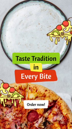 Tasteful Pizza Slices Offer In Pizzeria TikTok Video Design Template