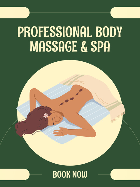 Professional Body Massage Services Poster US Design Template