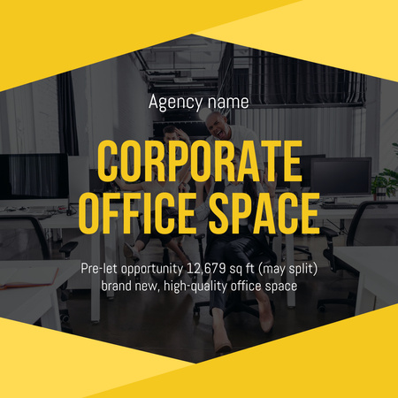 Corporate Office Space Proposition for Rent on Yellow Instagram Design Template