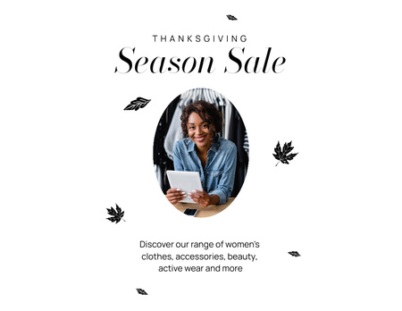 Thanksgiving Season Sale on Wear Announcement Flyer 8.5x11in Horizontal Πρότυπο σχεδίασης