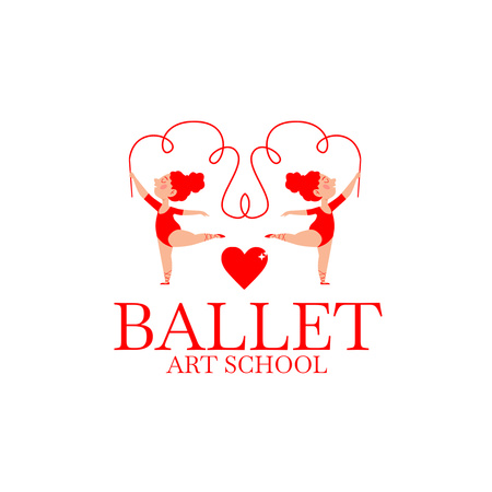 Propagace baletní umělecké školy Animated Logo Šablona návrhu