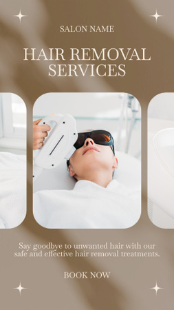 Booking Facial Hair Removal Session with Modern Equipment Instagram Story Design Template