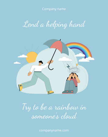 Motivation of Lending Helping Hand Poster 22x28in Design Template