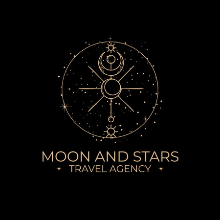 Template di design Pubblicità di agenzie di viaggio con emblema creativo Logo