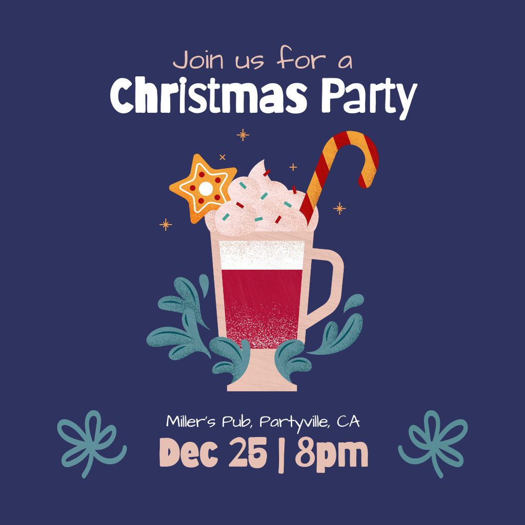 Christmas Party with Drinks Instagram – шаблон для дизайну
