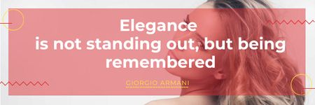 Citation about Elegance with Attractive Girl Email header Modelo de Design