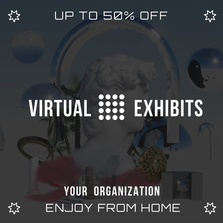Virtual Exhibition Announcement Animated Post Design Template