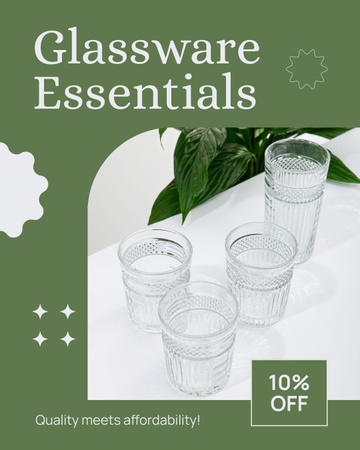 Chic Drinkware At Lowered Price Offer Instagram Post Vertical Design Template