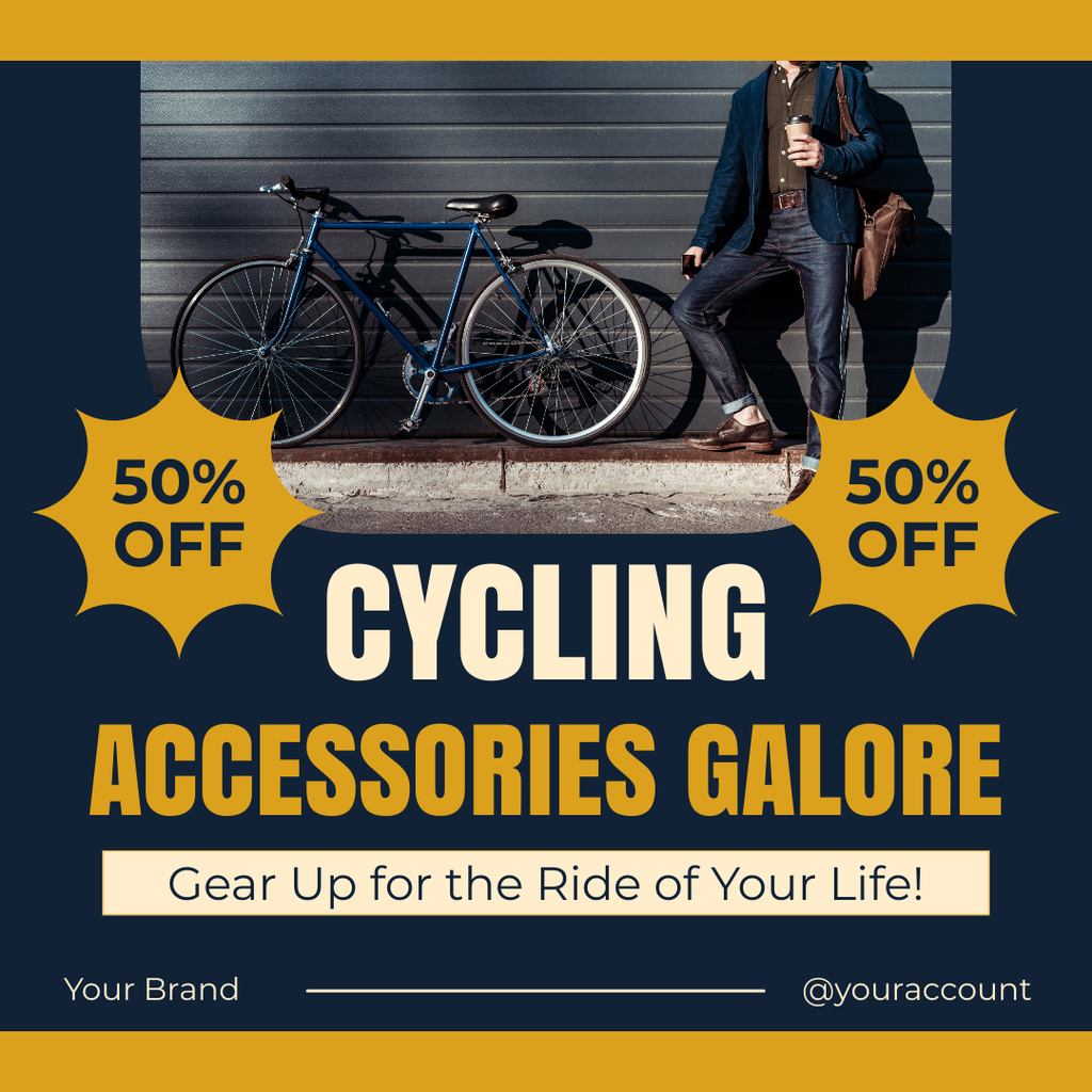 Plantilla de diseño de Cycling Acessories Galore Instagram AD 