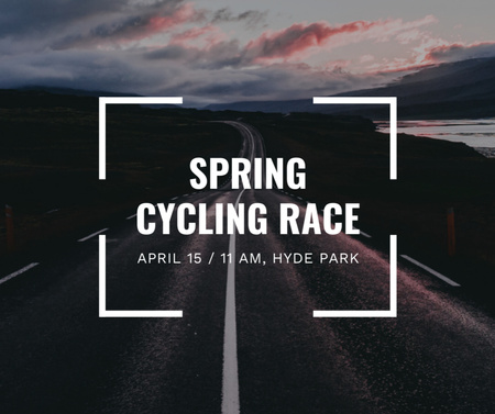 春の自転車レース Facebookデザインテンプレート
