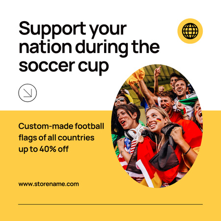 Futbol maçında taraftarlar Instagram Tasarım Şablonu