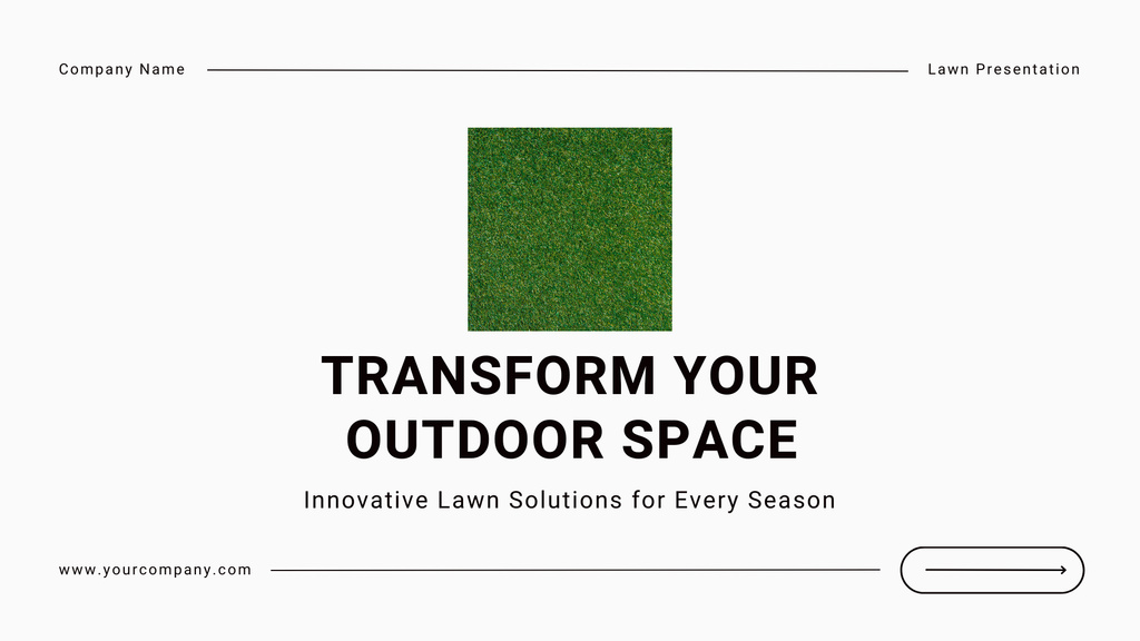 Outdoor Space Transformation with Lawn Mowing Presentation Wide Šablona návrhu