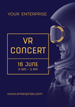 Astronaut in VR Glasses Poster A3 Design Template