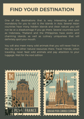 Travel Agency's News with Vintage Postal Stamp