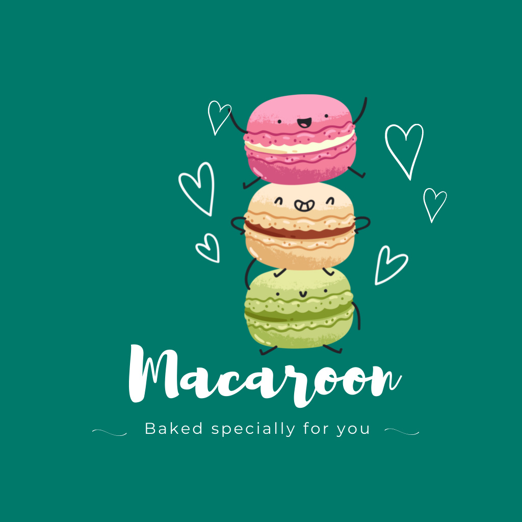 Colorful Macarons Sale Logo tervezősablon