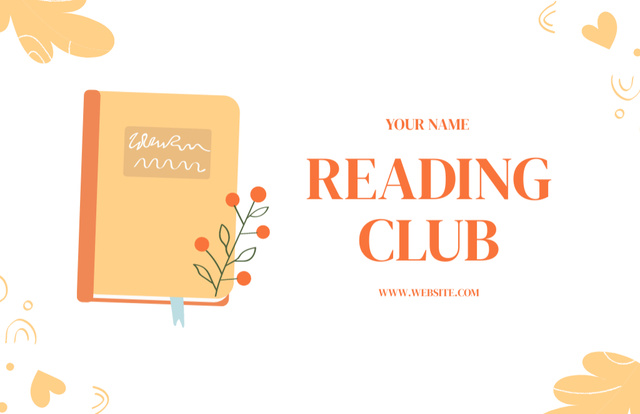 Ad of Reading Club with Book Business Card 85x55mm Design Template