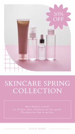Women's Skin Care Collection Spring Sale Offer Instagram Story Modelo de Design