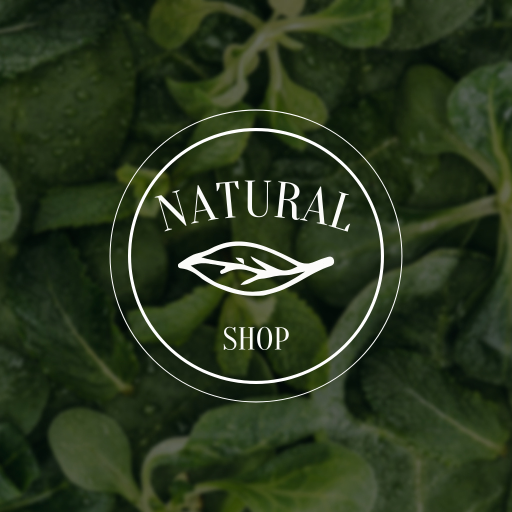 Emblem of Plant Shop with Greenery Logoデザインテンプレート