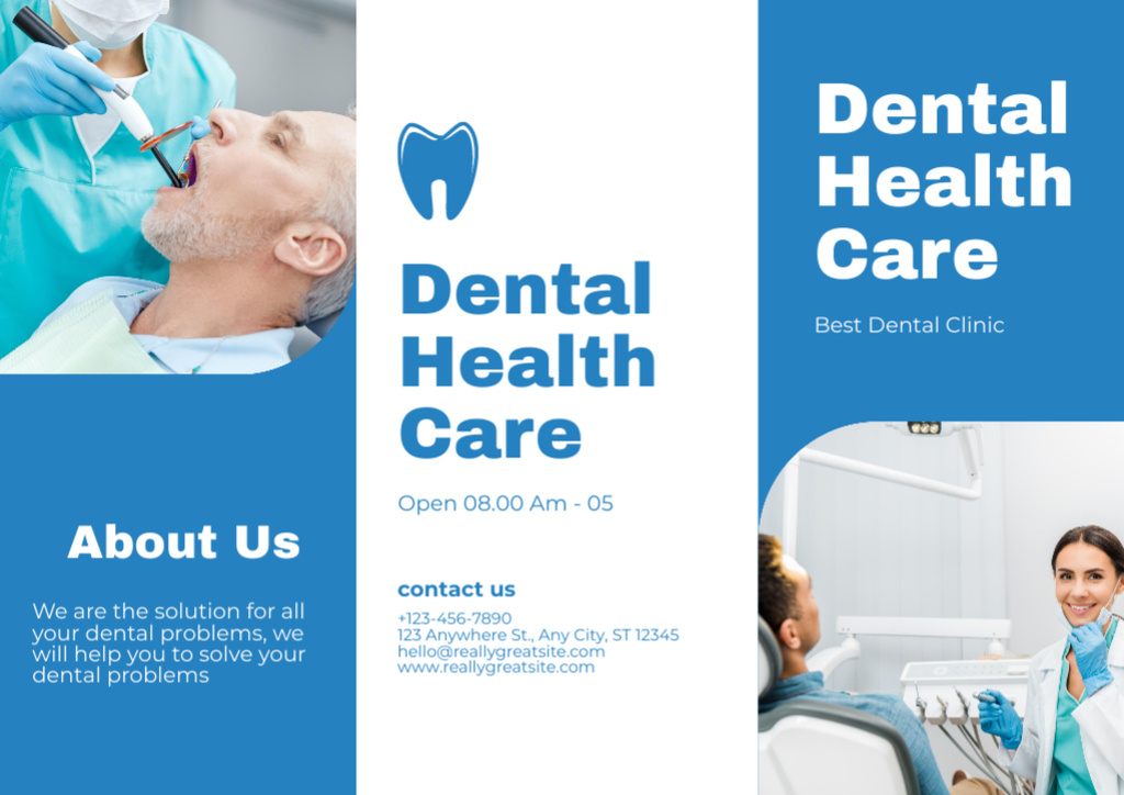 Patients on Procedures in Dental Clinic Brochure Design Template