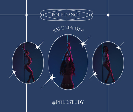 Platilla de diseño Pole Dance Studio Advertisement Facebook