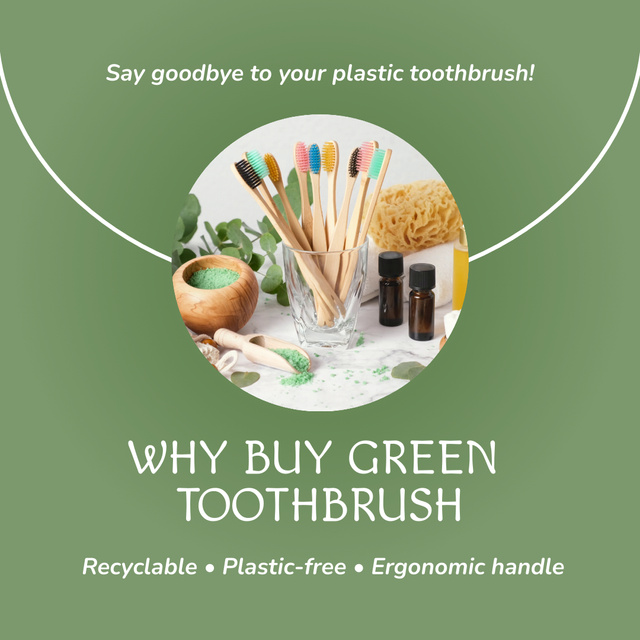Ontwerpsjabloon van Animated Post van Recyclable And Plastic-free Toothbrushes Promotion