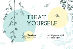 Spa Salon Offer with Plant Sketches
