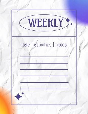Week Activities Planning Notepad 8.5x11in Modelo de Design
