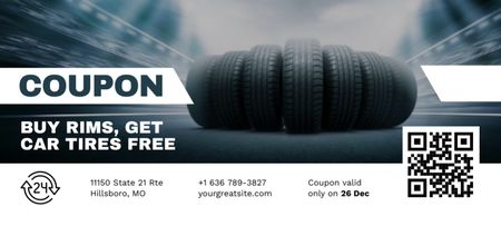 Special Offer of Free Car Tires Coupon Din Large Design Template