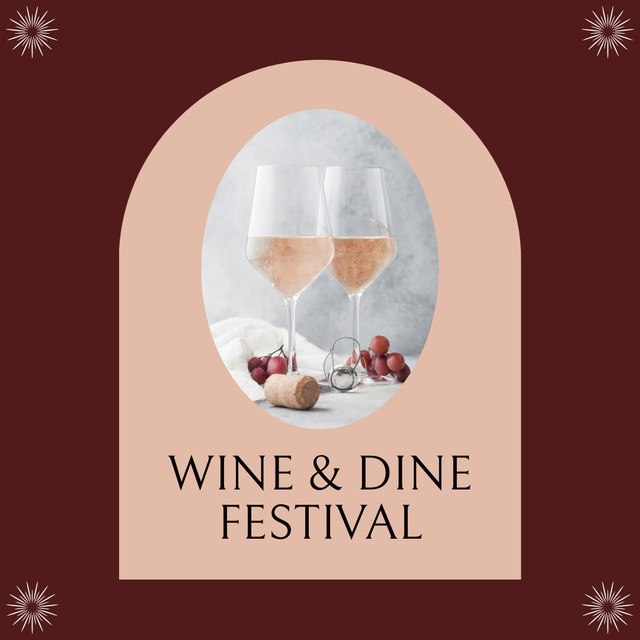 Local Wine And Dine Festival Announcement Animated Post Modelo de Design