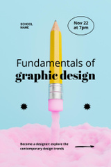 Graphic Design Fundamentals Workshop Ad with Pencil