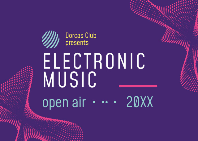 Amazing Electronic Music Festival Ad From Club Flyer 5x7in Horizontal Tasarım Şablonu