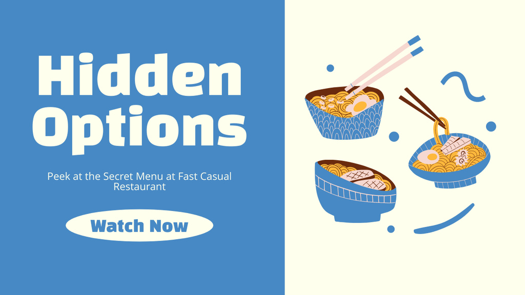 Fast Casual Restaurant Ad with Illustration of Food in Bowls Youtube Thumbnailデザインテンプレート