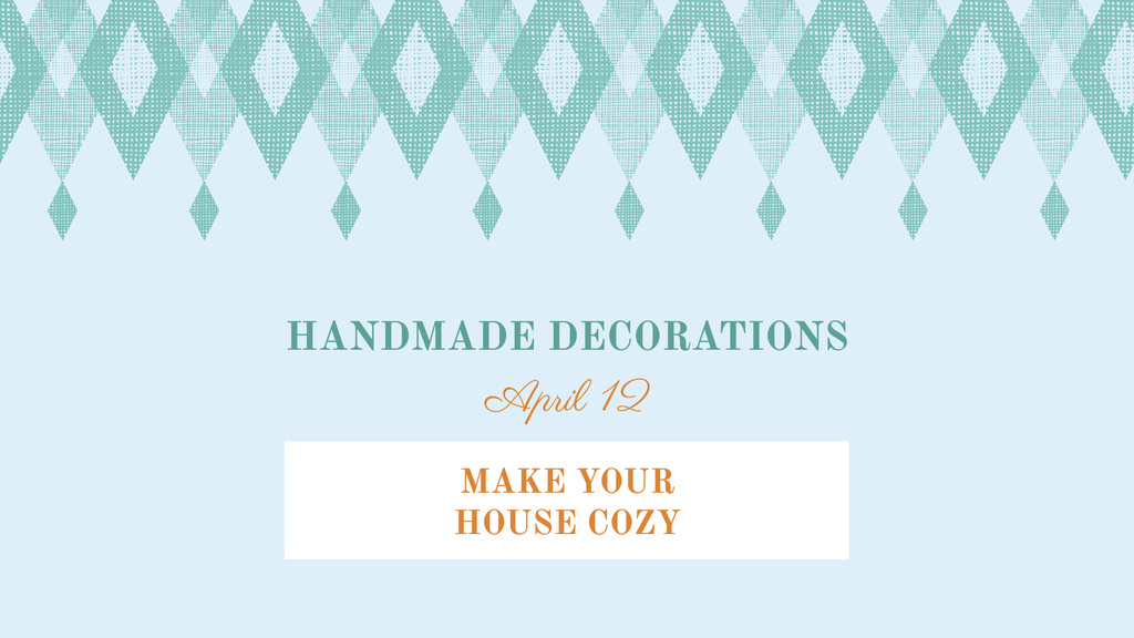 Handmade decorations sale on Pattern in Blue FB event cover Πρότυπο σχεδίασης