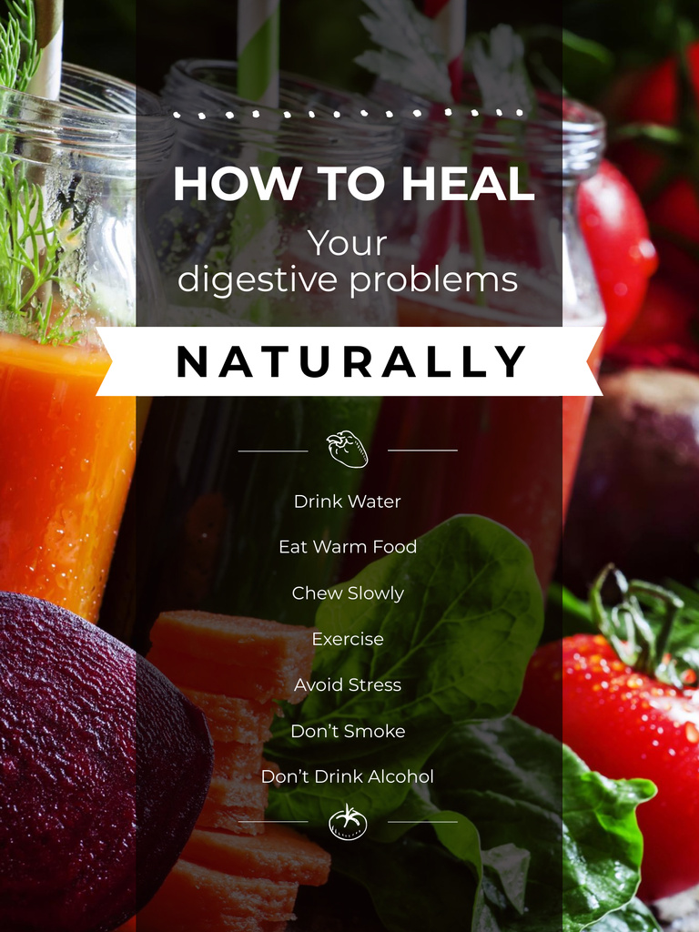 Healthy Drinks Recipes for Digestive system Poster US Design Template