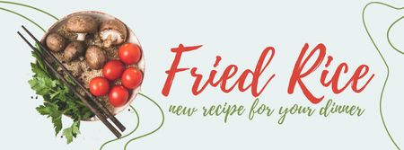 New Recipe Announcement Fried Rice Facebook cover Design Template