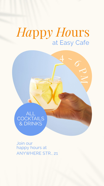 Designvorlage Happy Hours Ad for All Drinks für Instagram Story