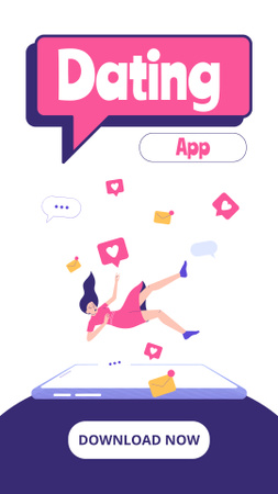 Designvorlage Dating-App zum Herunterladen für Instagram Story