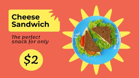 Iskolai ételhirdetés szendvicsekkel Label 3.5x2in tervezősablon