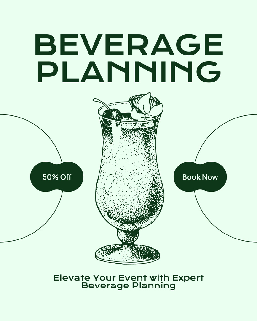 Discount on Beverage Planning for Parties and Events Instagram Post Vertical Πρότυπο σχεδίασης