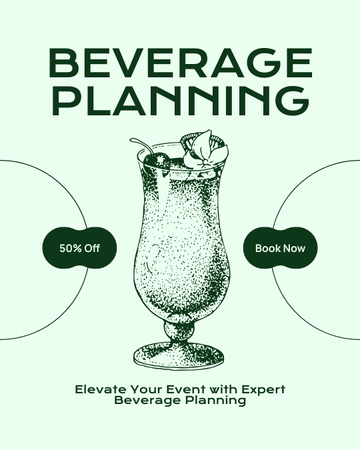 Template di design Sconto sulla pianificazione delle bevande per feste ed eventi Instagram Post Vertical