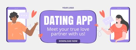 Explore a magia do aplicativo de namoro Facebook cover Modelo de Design