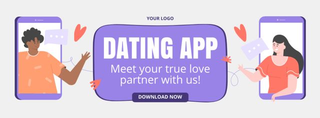 Explore Dating App's Magic Facebook cover Modelo de Design