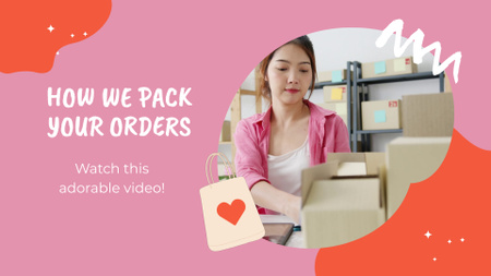 Showing Packing Of Orders In Small Business Full HD video Design Template