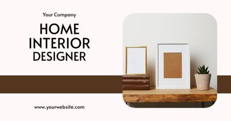 Designvorlage Interior Designer's Offer Beige für Facebook AD