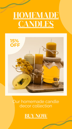 Designvorlage Hausgemachte Honigkerzen Angebot mit Rabatt für Instagram Video Story