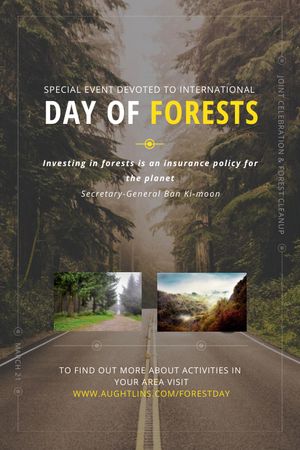 Plantilla de diseño de International Day of Forests Event Forest Road View Tumblr 